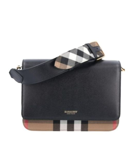 Burberry Blue Checkered Detailed Crossbody Bag