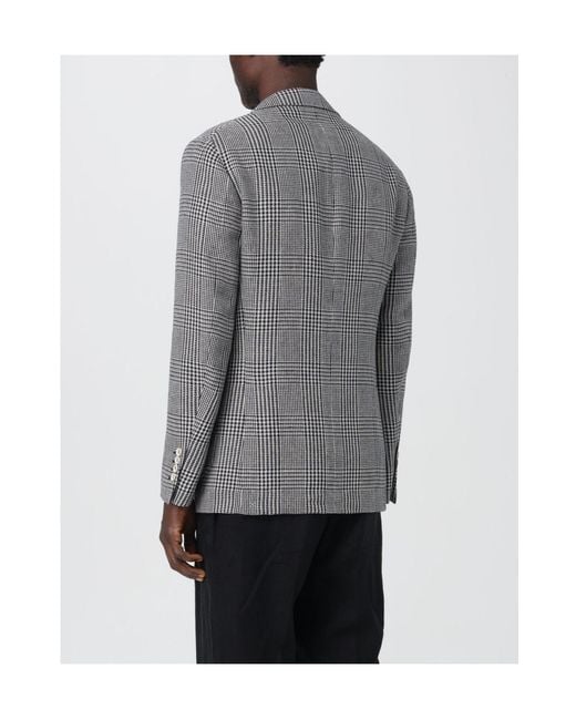 Brunello Cucinelli Gray Checked Single-Breasted Jacket for men
