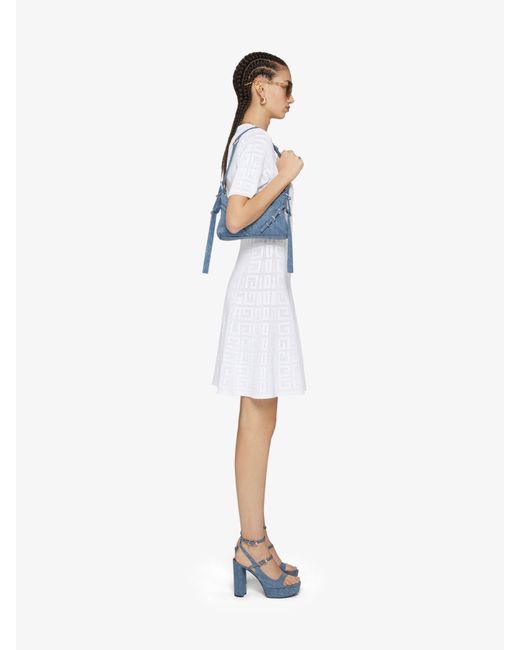 Givenchy White 4G Jacquard Flared Mini Dress