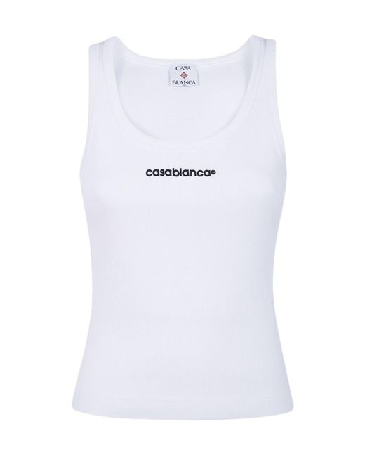 Casablanca White Slim Logo Tank Top