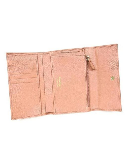 Ferragamo Pink Logo Details Wallet