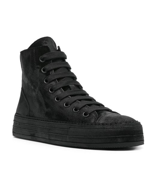 Ann Demeulemeester Black Coated-Finish Sneakers