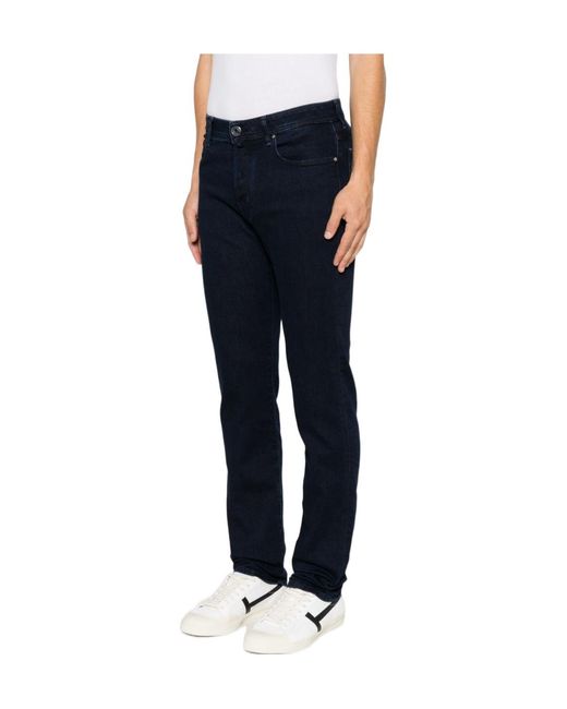 Jacob Cohen Blue Logo Patch Slim-Fit Jeans for men