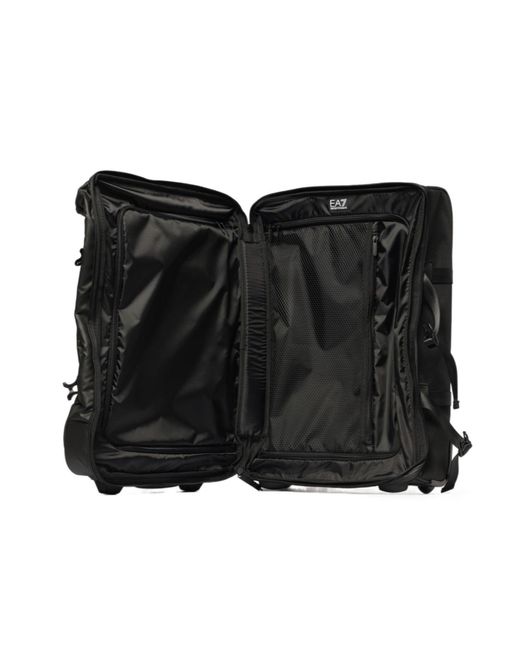 EA7 Black Logo Detail Buckle Strap Luggage