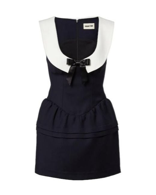 ShuShu/Tong Blue Bow-Detail Wool Minidress