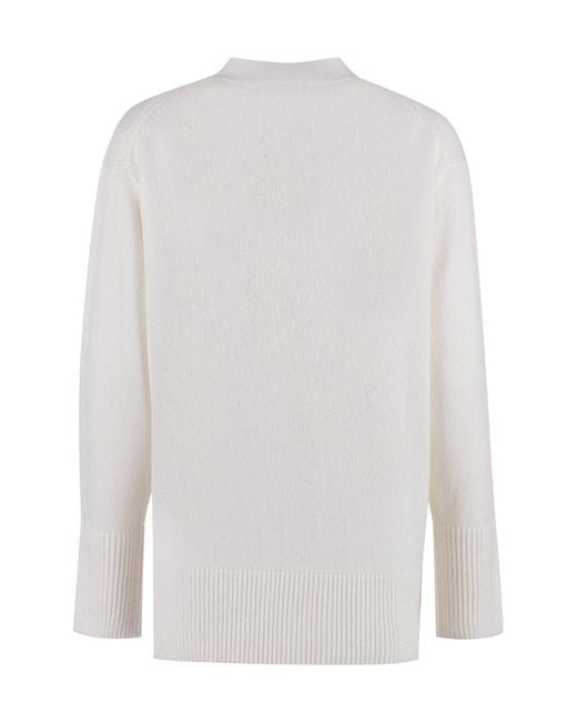 Vince White Weekend V-Neck Ribbed Cardigan