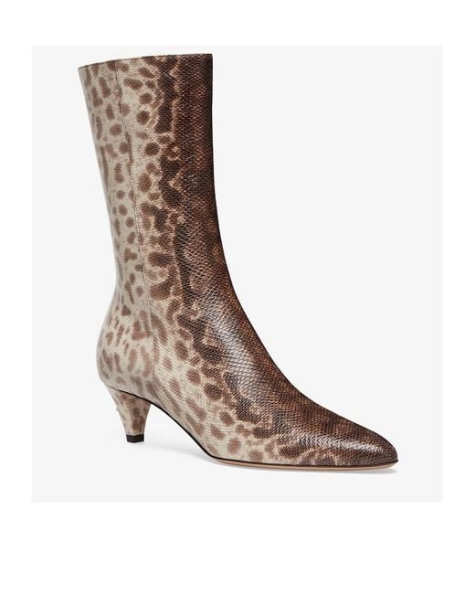 Fendi Brown Karung Leather Medium-Heeled Boots