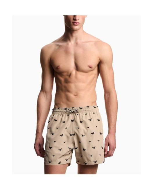 Emporio Armani Natural Close-Fitting Swimming Trunks for men