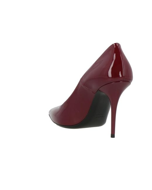 Saint Laurent Purple Minimalist Patent Leather Pointed Toe High Heels