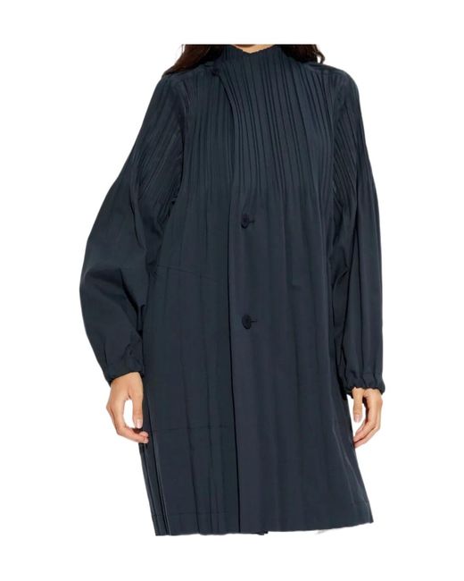 Pleats Please Issey Miyake Blue Pleats Please Issey Miyake Pleated Coat