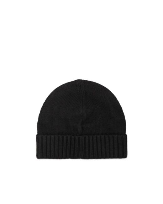 Stone Island Black Junior Logo Patch Knitted Beanie
