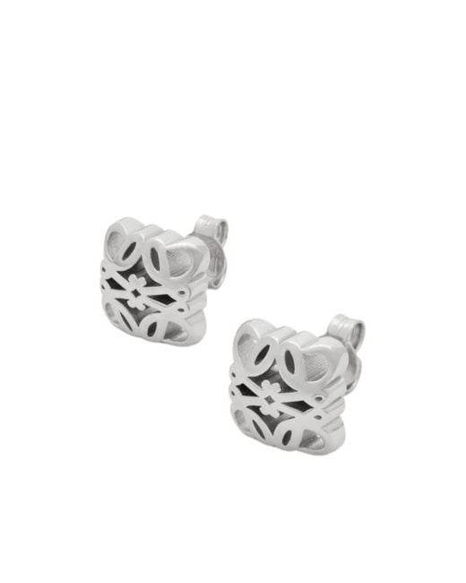 Loewe White Bombe Anagram Earrings