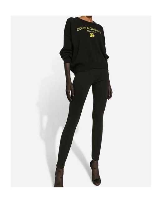 Dolce & Gabbana Black Logo Printed Knit Jumper