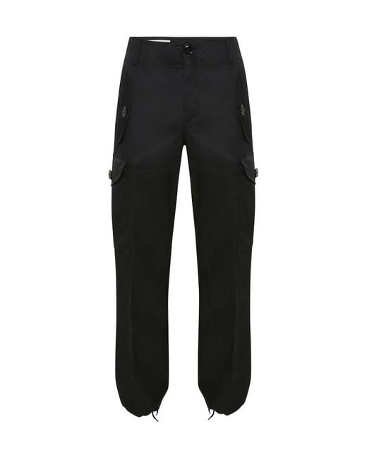 McQueen Black Military Wide Leg Trousers for men