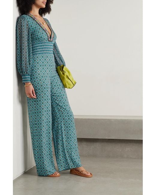 Alice + Olivia Green Crinkled Lightweight Jumpsuit