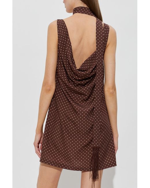 Posse Brown Evie Polka-Dot Mini Dress