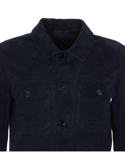 Tom Ford Blue Long Sleeved Buttoned Jacket for men