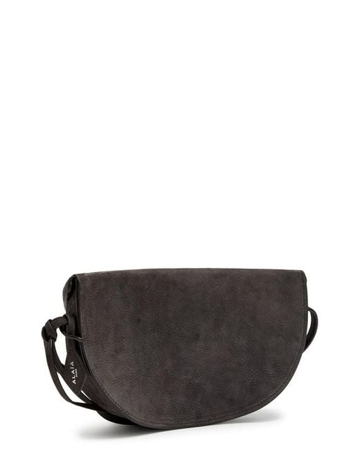 Alaïa Black Hip East West Grained Nubuck Cross-Body Bag