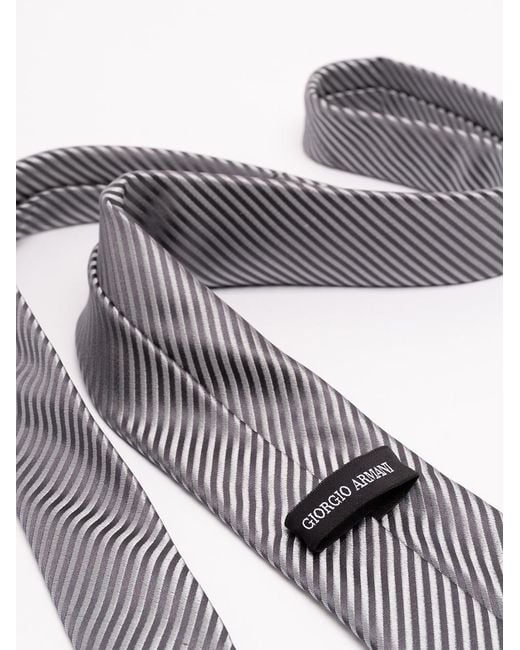 Giorgio Armani White Striped Tie for men
