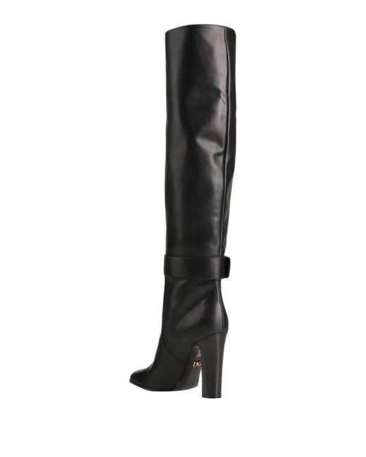 Dolce & Gabbana Black Solid Color Over-The-Knee Boots