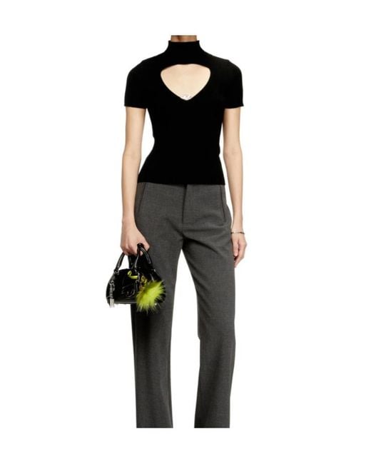 DIESEL Black M- Cut-Out Oval Hardware T-Shirt