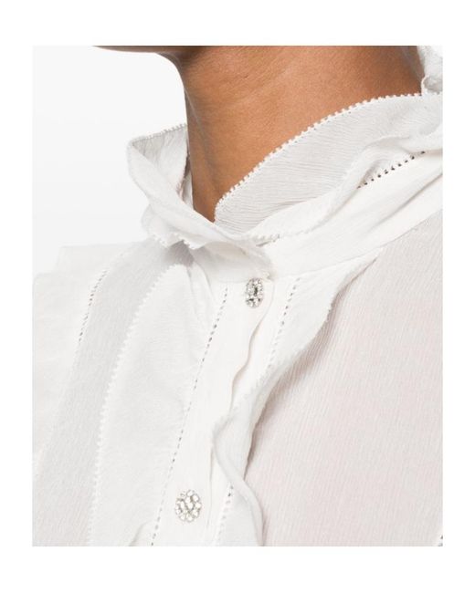 Alberta Ferretti White Ruffled Shirt