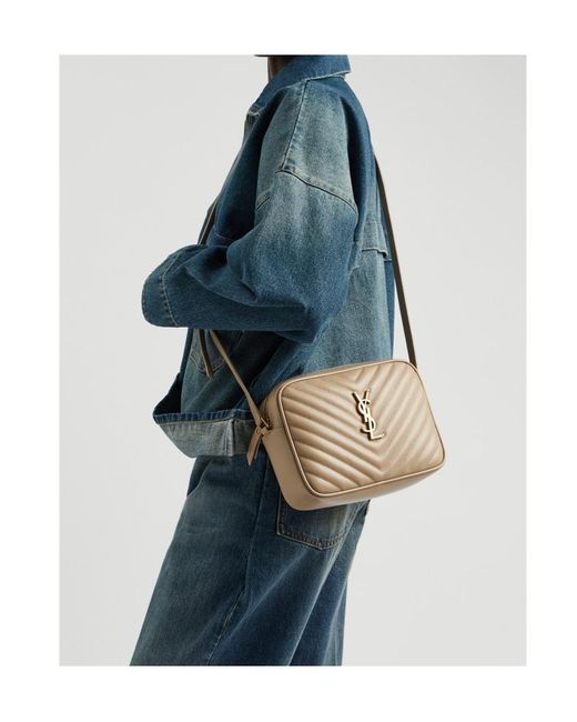 Saint Laurent Natural Lou Quilted Leather Cross-Body Bag