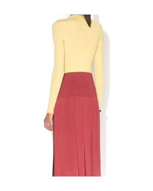 Alaïa Yellow Alaïa Ribbed Knit Top
