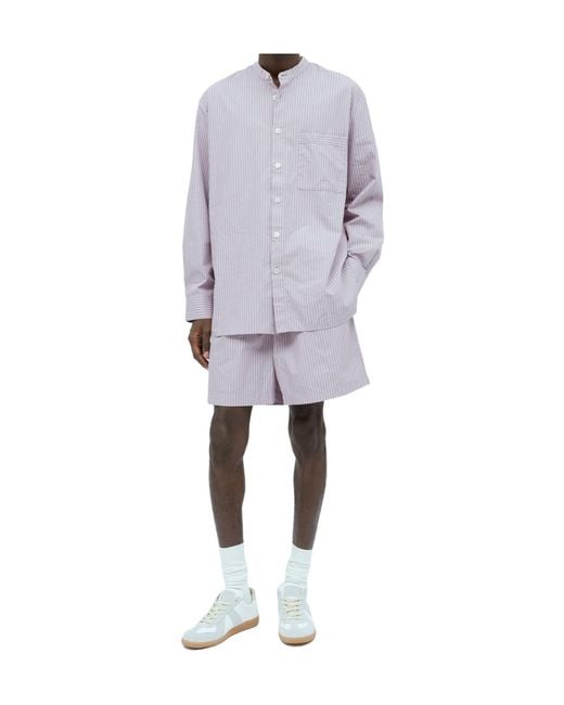 Tekla Purple Striped Shirt