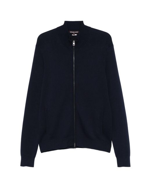 Michael Kors Blue Zip-Up High Neck Cardigan for men