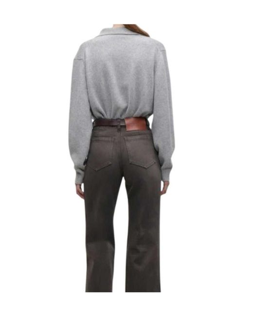 Victoria Beckham Gray Long-Sleeved Sweater