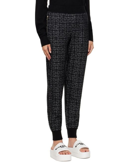 Givenchy Black 4G Monogram Cashmere Track Pants