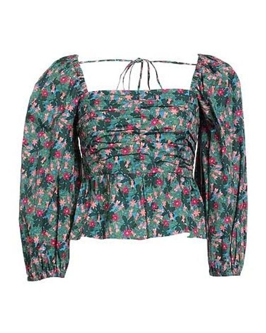 Weekend by Maxmara Blue Floral Square Neck Top