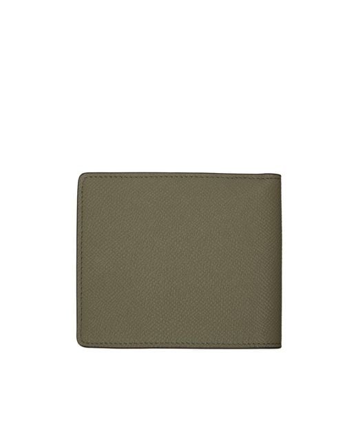 Maison Margiela Green Four-Stitch Bi-Fold Wallet for men