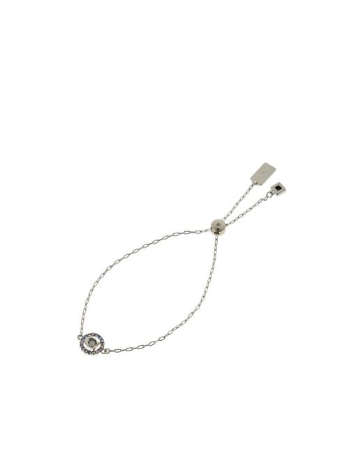 COACH White Multi-Crystal Slider Bracelet