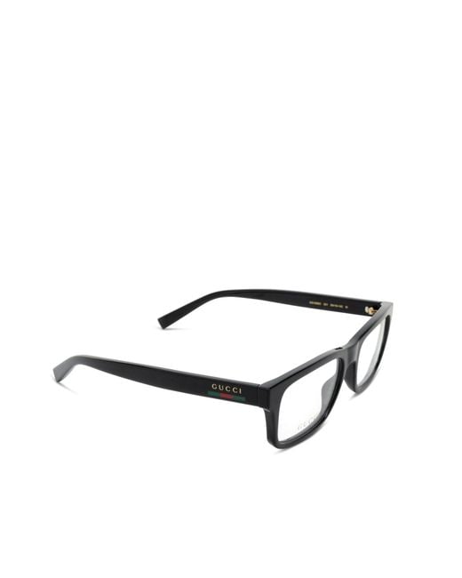 Gucci White Eyewear Rectangle Frame Glasses for men