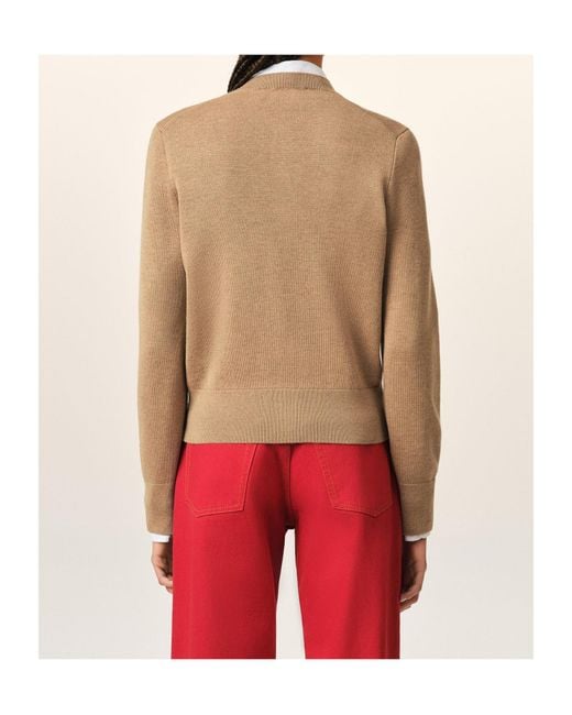 AMI Natural Ami De Coeur Crewneck Cardigan