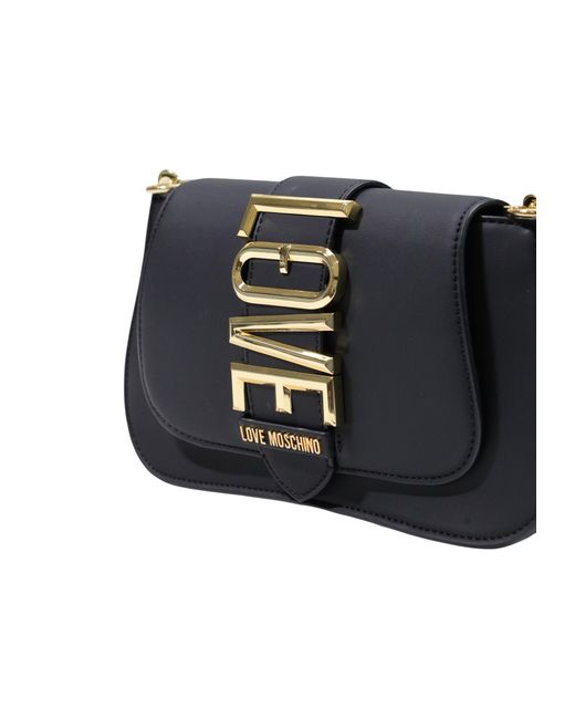 Moschino Black Flap Shoulder Bag