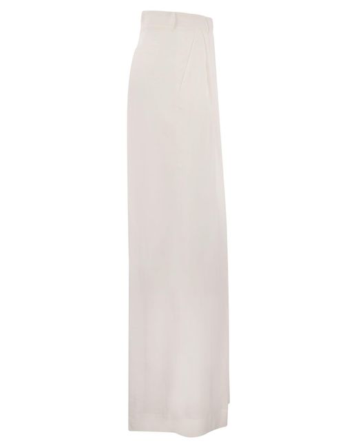 Antonelli White Tulipano Wide-Leg Pants