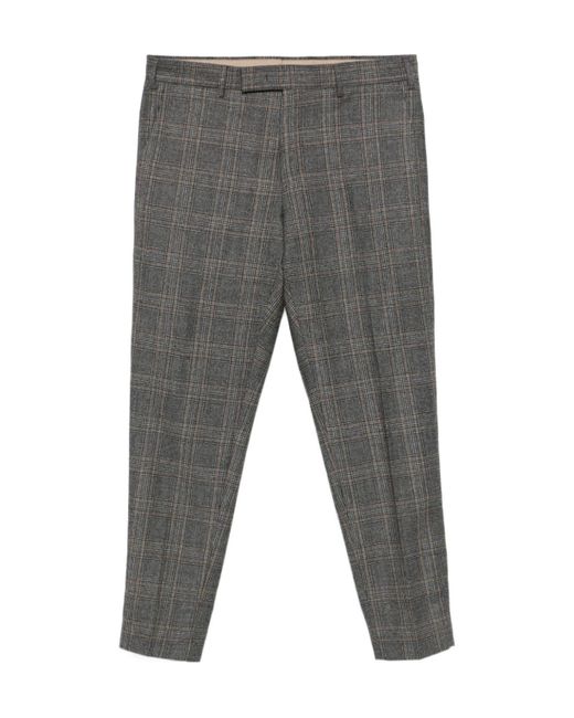 PT01 Gray Checked Trousers for men