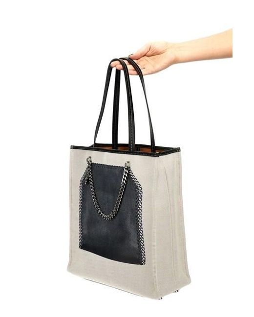 Stella McCartney Black Trompe Loeil Print On Shopping Bag