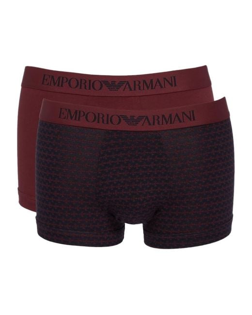 Emporio Armani Purple Elastic Waist Underwear Two-Piece Set for men