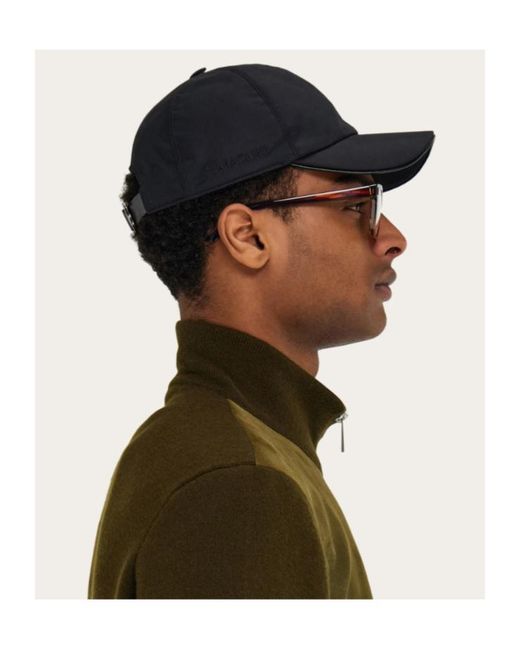 Ferragamo Black Ferragamo Gancini Buckle Baseball Cap for men