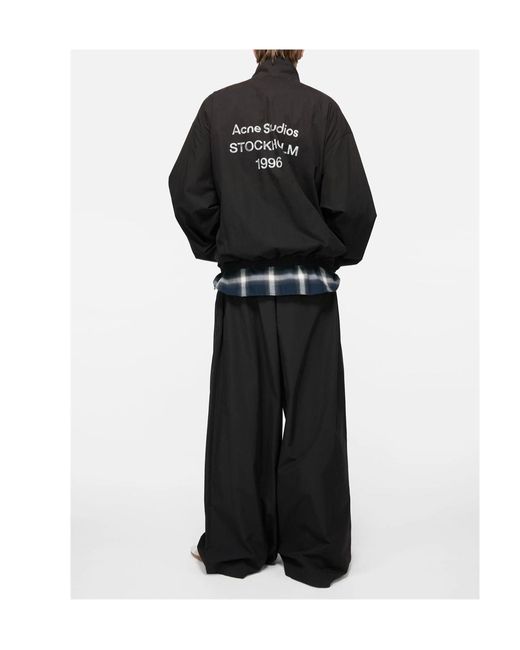 Acne Black Logo Zipper Jacket for men