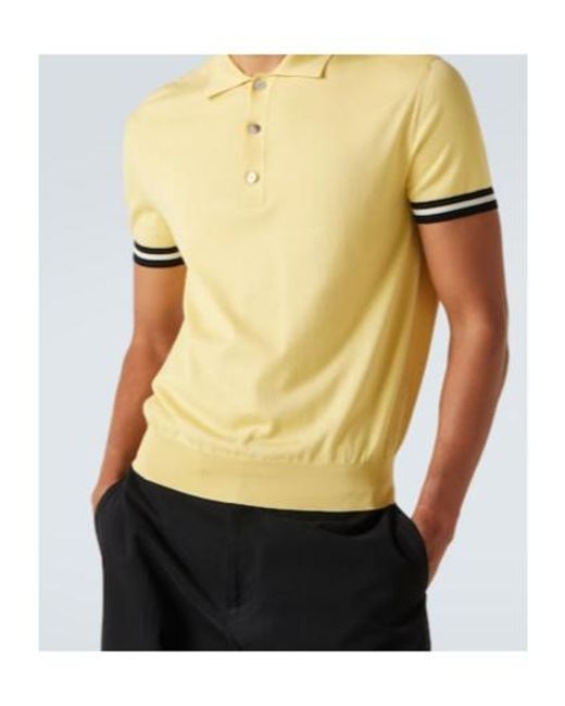 Tom Ford Yellow Cotton And Silk Polo Shirt for men