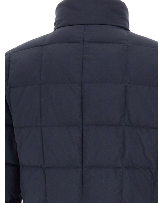 Fay Blue Quilted Double-Zip Jacket for men