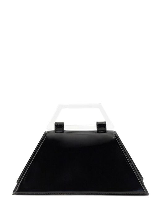 MSGM Black Debossed-Logo Hand Bag