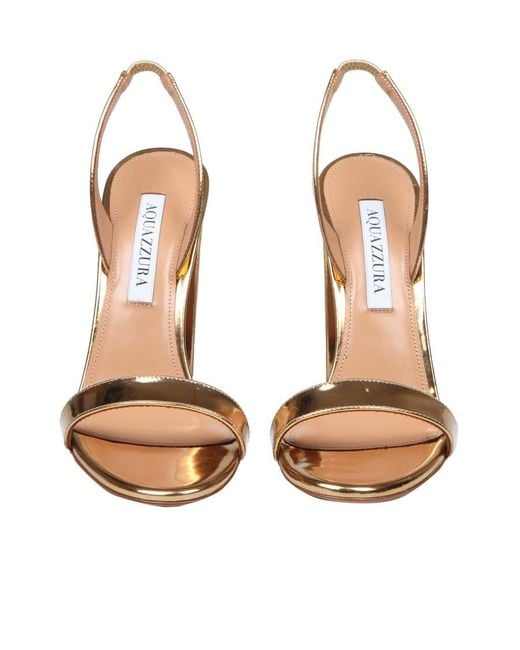 Aquazzura Metallic Open Toe Heeled Sandals