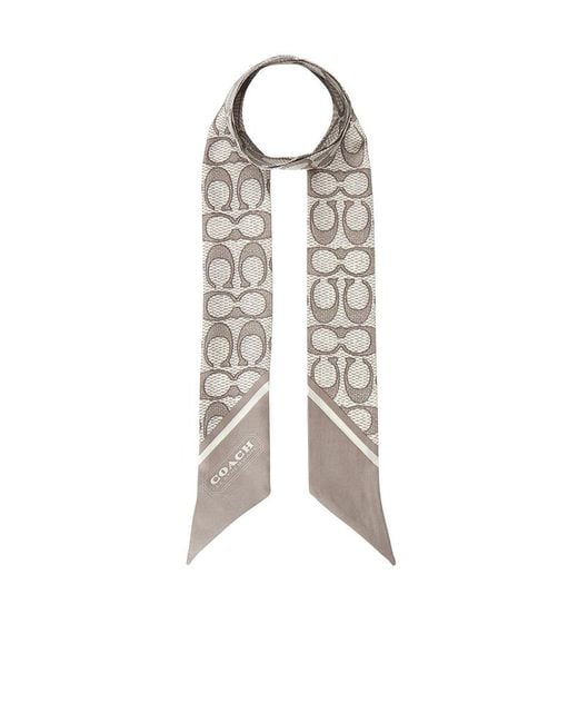 COACH White Pointed Silk Scarf