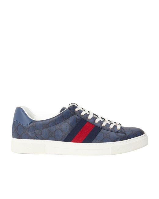 Gucci Blue Canvas Ace Trainers for men
